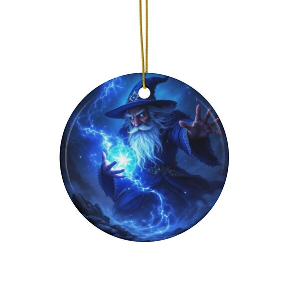 Magical Wizard Ceramic Ornament, Holiday Decor, Christmas Tree Decoration - Picture 1 of 3